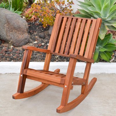 Ruth Redwood Rocker (Options: Standard Width, Deep, Mature Redwood, Transparent Premium Sealant).