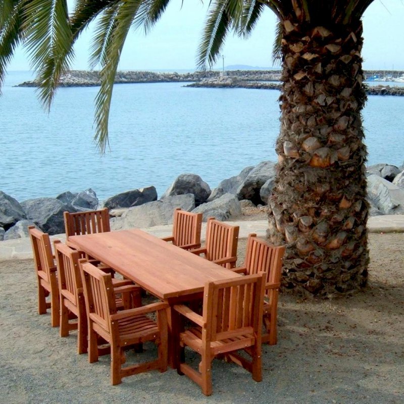 San Francisco Redwood Patio Table (Options: 8' L, 34 1/2" W Tabletop, Chairs, Mature Redwood, 8 Chairs, Ruth Chair Design, All Armchairs, No Cushions, Standard Tabletop, Squared Corners, No Umbrella Hole, Transparent Premium Sealant). San Francisco Redwood Patio Table (Options: 8' L, 34 1/2" W Tabletop, Chairs, Mature Redwood, 8 Chairs, Ruth Chair Design, All Armchairs, No Cushions, Standard Tabletop, Squared Corners, No Umbrella Hole, Transparent Premium Sealant).