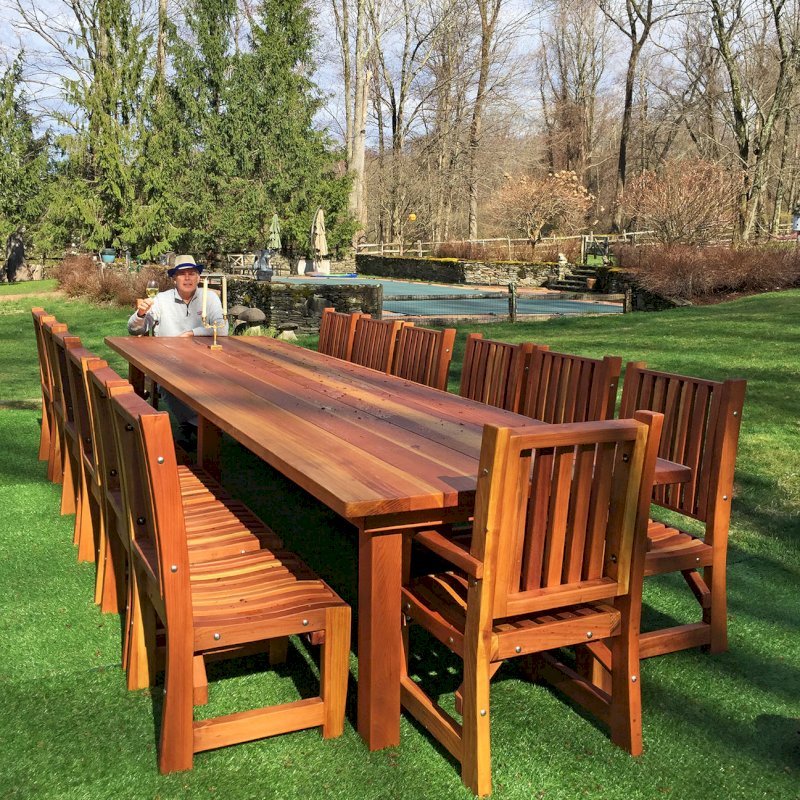 Redwood Patio Table Custom Made Redwood Dining Tables