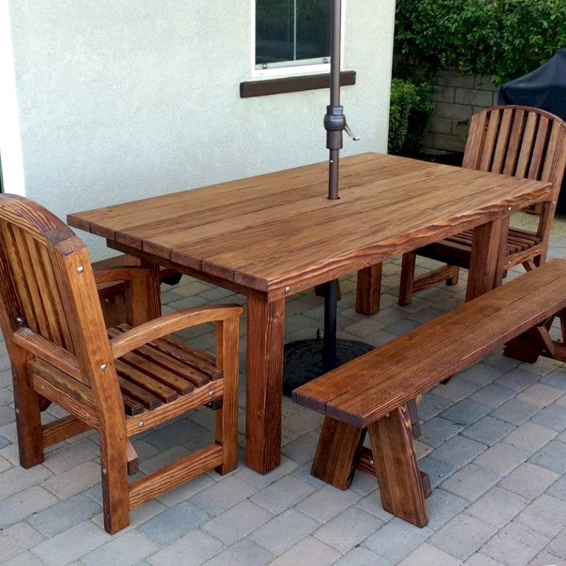 Redwood Patio Table Custom Made Redwood Dining Tables