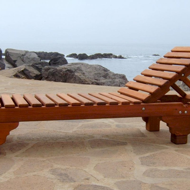 Sol Redwood Patio Lounger (Options: Single, Standard 74", Old-Growth Redwood, 13" H, No Wheels, No Cushion, Transparent Premium Sealant). Sol Redwood Patio Lounger (Options: Single, Standard 74", Old-Growth Redwood, 13" H, No Wheels, No Cushion, Transparent Premium Sealant).