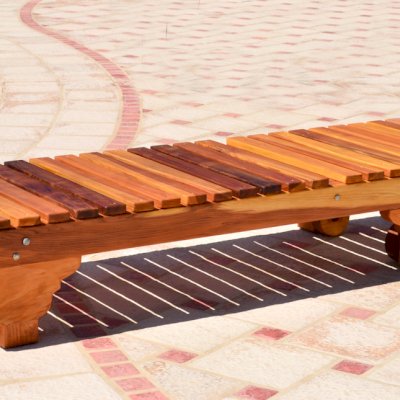 Sol Redwood Patio Lounger (Options: Single, Standard 74", Redwood, No Armrests, 13''H, Include Wooden Wheels, No Cushion, Transparent Premium Sealant). 