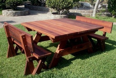 Square Heritage Large Wooden Picnic Table
