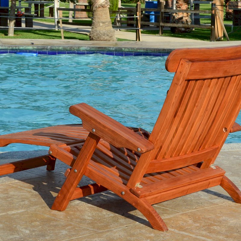 Steamer Wood Chaise Lounger (Options: Honeymoon, Mature Redwood, No Cushion, No Wheels, Transparent Premium Sealant). Steamer Wood Chaise Lounger (Options: Honeymoon, Mature Redwood, No Cushion, No Wheels, Transparent Premium Sealant).