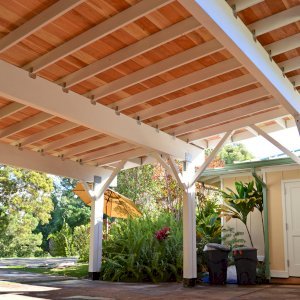 The Big Timber Carport Pavilion: Redwood Pavilion Kit for Car's