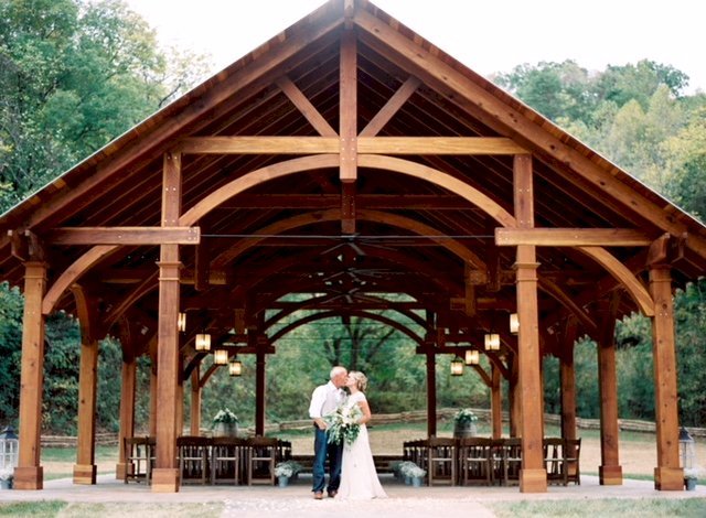 The Cardinal's Nest Pavilions (Options: 60’ L x 34’ W, California Redwood, 16-Post Anchor Kit for Hurricane Anchors will be at least 24" x 24" x 36", Electrical Wiring Trim Kit for 6 Posts, and 6 Cutouts for Outlets, 2 Ceiling Fan Bases and at least 4 cutouts for Electrical Boxes, Transparent Premium Sealant), Photo Courtesy of S. Hilton of Sevierville, TN. The Cardinal's Nest Pavilions (Options: 60’ L x 34’ W, California Redwood, 16-Post Anchor Kit for Hurricane Anchors will be at least 24" x 24" x 36", Electrical Wiring Trim Kit for 6 Posts, and 6 Cutouts for Outlets, 2 Ceiling Fan Bases and at least 4 cutouts for Electrical Boxes, Transparent Premium Sealant), Photo Courtesy of S. Hilton of Sevierville, TN.