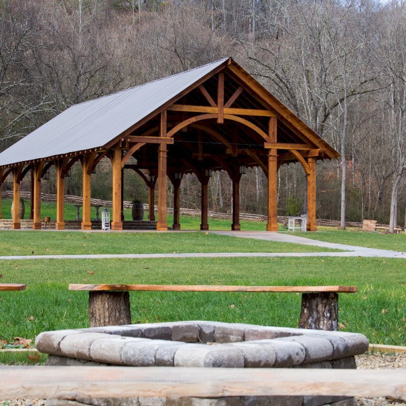 The Cardinal's Nest Pavilions (Options: 60’ L x 34’ W, California Redwood, 16-Post Anchor Kit for Hurricane Anchors will be at least 24" x 24" x 36", Electrical Wiring Trim Kit for 6 Posts, and 6 Cutouts for Outlets, 2 Ceiling Fan Bases and at least 4 cutouts for Electrical Boxes, Transparent Premium Sealant), Photo Courtesy of S. Hilton of Sevierville, TN. The Cardinal's Nest Pavilions (Options: 60’ L x 34’ W, California Redwood, 16-Post Anchor Kit for Hurricane Anchors will be at least 24" x 24" x 36", Electrical Wiring Trim Kit for 6 Posts, and 6 Cutouts for Outlets, 2 Ceiling Fan Bases and at least 4 cutouts for Electrical Boxes, Transparent Premium Sealant), Photo Courtesy of S. Hilton of Sevierville, TN.