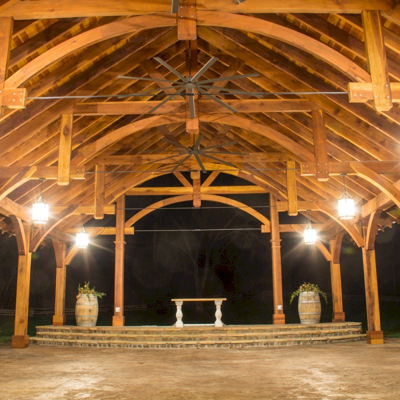 The Cardinal's Nest Pavilions (Options: 60’ L x 34’ W, California Redwood, 16-Post Anchor Kit for Hurricane Anchors will be at least 24" x 24" x 36", Electrical Wiring Trim Kit for 6 Posts, and 6 Cutouts for Outlets, 2 Ceiling Fan Bases and at least 4 cutouts for Electrical Boxes, Transparent Premium Sealant), Photo Courtesy of S. Hilton of Sevierville, TN. The Cardinal's Nest Pavilions (Options: 60’ L x 34’ W, California Redwood, 16-Post Anchor Kit for Hurricane Anchors will be at least 24" x 24" x 36", Electrical Wiring Trim Kit for 6 Posts, and 6 Cutouts for Outlets, 2 Ceiling Fan Bases and at least 4 cutouts for Electrical Boxes, Transparent Premium Sealant), Photo Courtesy of S. Hilton of Sevierville, TN.