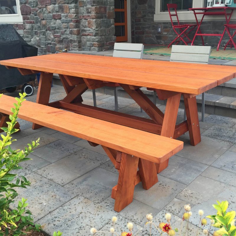 The Classic Redwood Patio Table ForeverRedwood