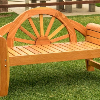 The Dawn Bench (Options: 5 ft, California Redwood, No Engraving, Transparent Premium Sealant).