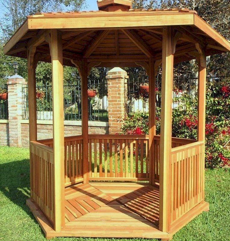 The Hexagonal Retreat Pavilion (Options: 8' Diameter, Add a Deck, California Redwood, With Upper Corvels and Lower Panels, Transparent Premium Sealant). The Hexagonal Retreat Pavilion (Options: 8' Diameter, Add a Deck, California Redwood, With Upper Corvels and Lower Panels, Transparent Premium Sealant).