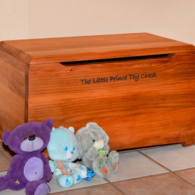 The Little Prince Toy Chest (Options: Mature Redwood, Custom Engraving, Transparent Premium Sealant).