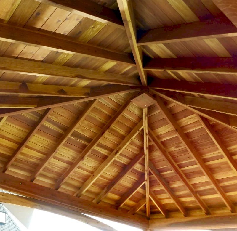 The Loreto Pavilion (Options: 18' L x 14' W, No Privacy Panels, California Redwood, 9' H, 2 Electrical Wiring Trims, 4-Post Anchor Kit for Concrete, Vertical Post Decorative Trims, 1 Ceiling Fan Base, No Curtain Rods, Transparent Premium Sealant). Photo Courtesy of S. Whitley of Moses Lake, Washington. The Loreto Pavilion (Options: 18' L x 14' W, No Privacy Panels, California Redwood, 9' H, 2 Electrical Wiring Trims, 4-Post Anchor Kit for Concrete, Vertical Post Decorative Trims, 1 Ceiling Fan Base, No Curtain Rods, Transparent Premium Sealant). Photo Courtesy of S. Whitley of Moses Lake, Washington.