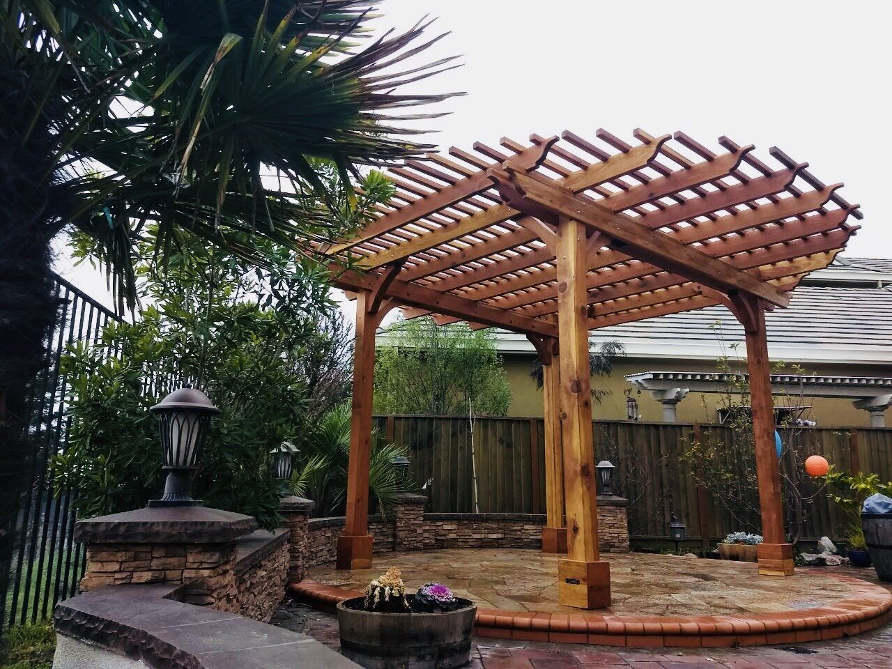 The Round  Pergola  Forever Redwood