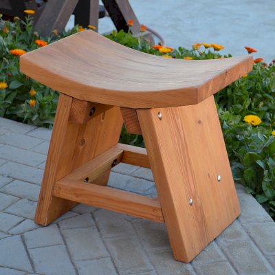 The Sanctuary Wood Patio Bench (Options: Douglas-fir, No Engraving, Transparent Premium Sealant).
