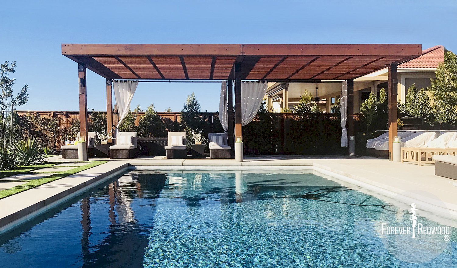 The Silverado Modern Pergola - Forever Redwood