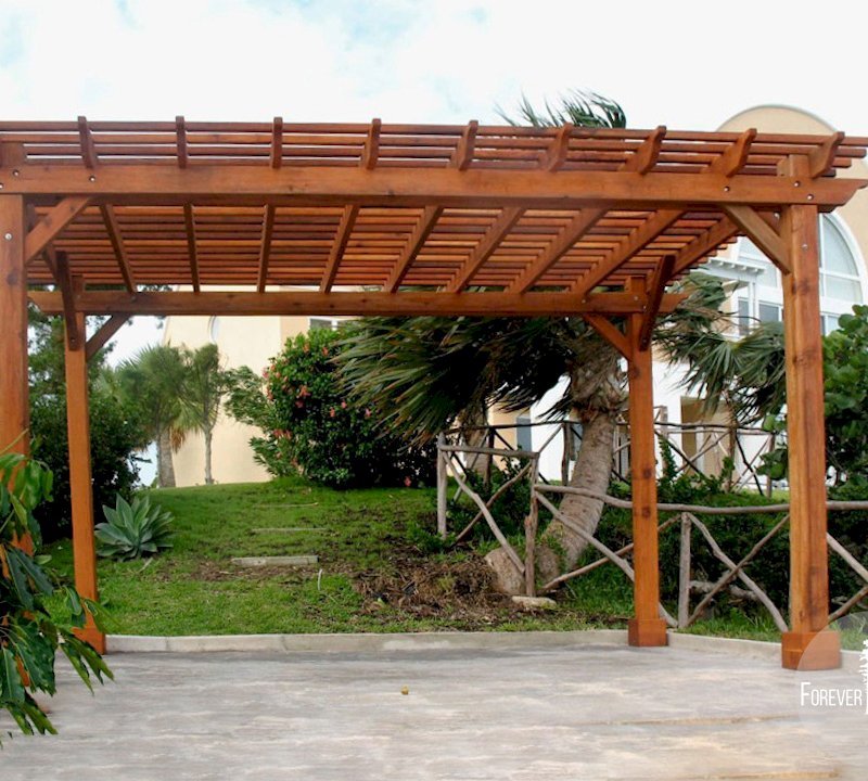 The Traditional Wooden Garden Pergola Custom Made From Redwood
