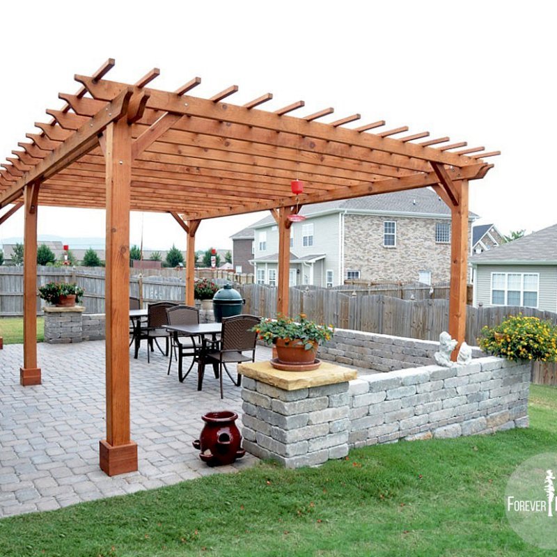 The Traditional Wooden Garden Pergola Custom Made From Redwood