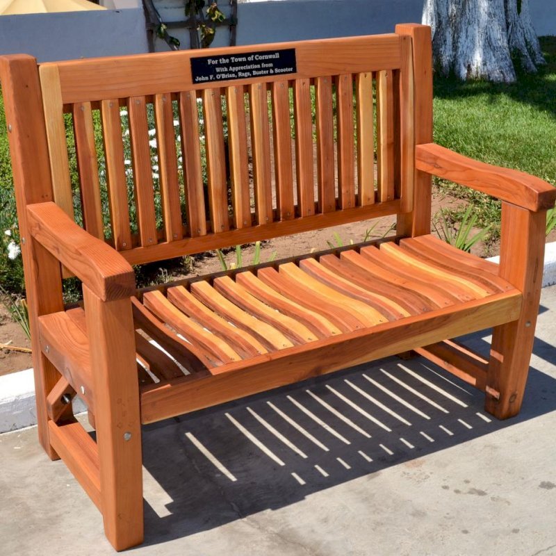 Ti Amo Benches (Options: 4 ft, California Redwood, No Cushion, No Engraving, Custom Plaque Provided by Customer, Transparent Premium Sealant). Ti Amo Benches (Options: 4 ft, California Redwood, No Cushion, No Engraving, Custom Plaque Provided by Customer, Transparent Premium Sealant).