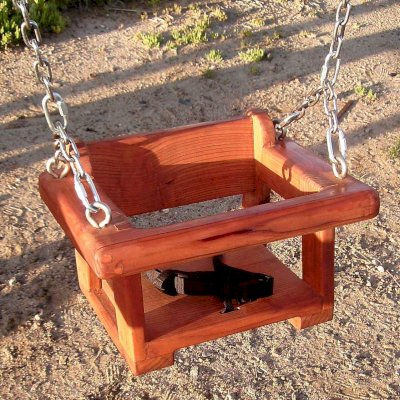 Toddler Swing Seats (Options: Mature Redwood, All Beam Hanging Hardware, Transparent Premium Sealant) 