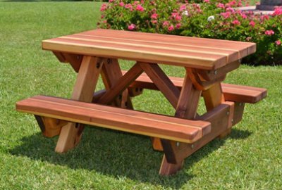 Toddler Wooden Rectangular Picnic Table