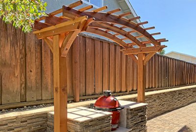 Two-Post Arched Wood Arbor