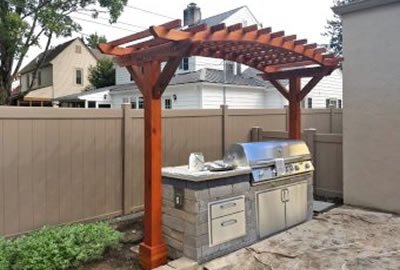 Two-Post Arched Wood Arbor