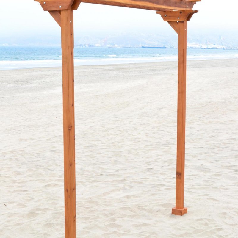 Two-Post Arbor (Options: 10' x 2', Redwood, No Privacy Panel, 11 ft Posts Height, 2-Post Anchor Kit, Transparent Premium Sealant). Two-Post Arbor (Options: 10' x 2', Redwood, No Privacy Panel, 11 ft Posts Height, 2-Post Anchor Kit, Transparent Premium Sealant).