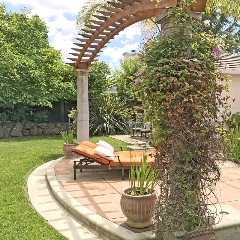 Custom Arbor (Opstions: Redwood, Arched Rafters by Custom Request, Transparent Premium Sealant). Photo Courtesy of Uli Rankers of Livermore, California. Custom Arbor (Opstions: Redwood, Arched Rafters by Custom Request, Transparent Premium Sealant). Photo Courtesy of Uli Rankers of Livermore, California.