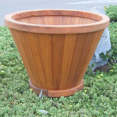 Vase Planter (Options: 15" x 30" x 21", Mature Redwood, Interior and Exterior of Box with Sealant (No Growing Vegetables), Transparent Premium Sealant).