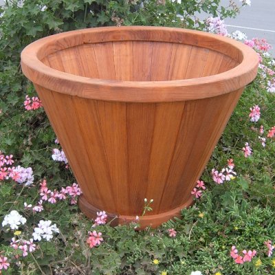 Vase Planter (Options: 15" x 30" x 21", Mature Redwood, Interior and Exterior of Box with Sealant (No Growing Vegetables), Transparent Premium Sealant).