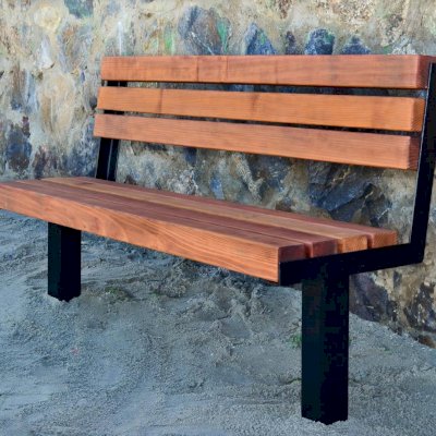 Veterans Wood Bench (Options: 6 ft, Mature Redwood, Extra Long Legs, No Cushion, No Engraving, Transparent Premium Sealant). 