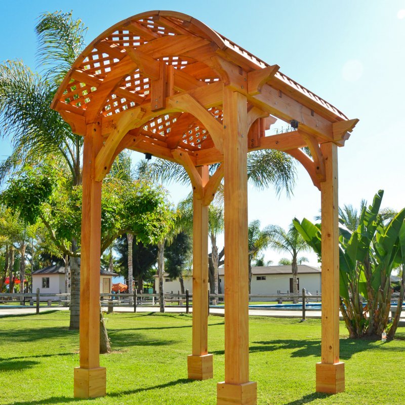 Viking Pergola DIY Kits (Options: 8' L x 8' W, Douglas-fir, No Electrical Wiring Trim Kit, No Curtain Rods, Transparent Premium Sealant). Pergola with Swing Hangers by Custom Request. Viking Pergola DIY Kits (Options: 8' L x 8' W, Douglas-fir, No Electrical Wiring Trim Kit, No Curtain Rods, Transparent Premium Sealant). Pergola with Swing Hangers by Custom Request.