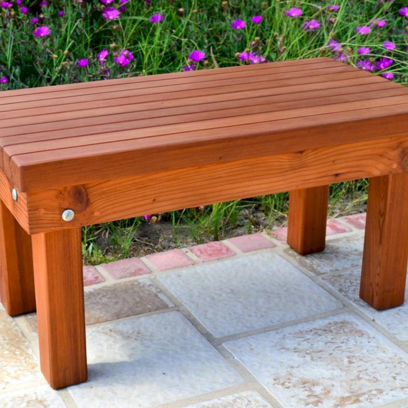 Outdoor Wood Patio Bench Forever Redwood