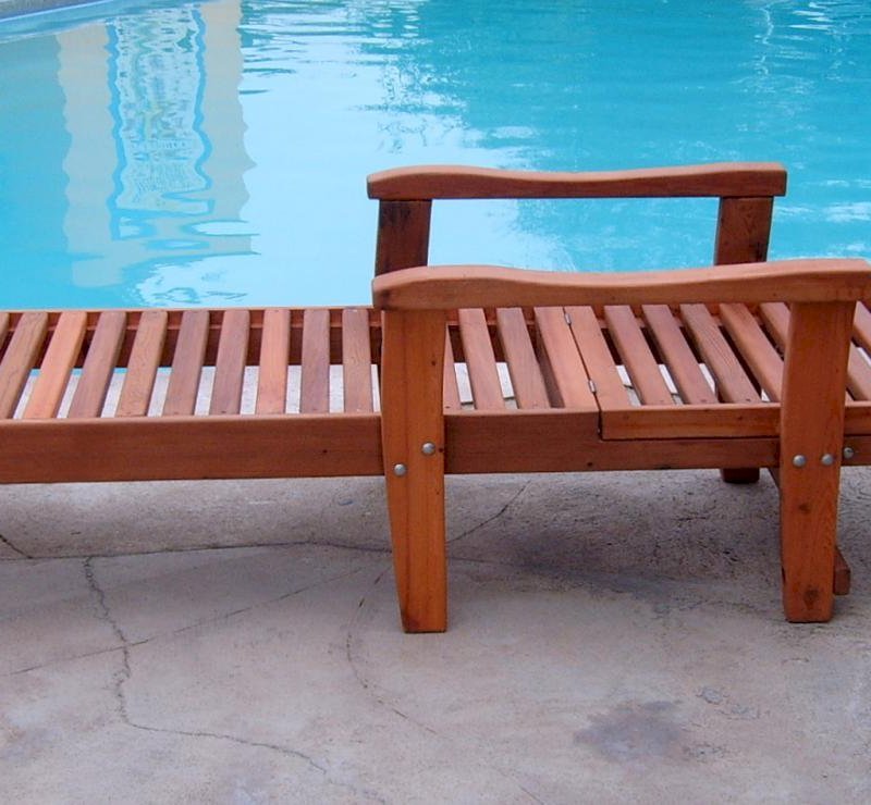 100% Solid-Wood Pool Lounger Made from Redwood