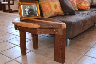 Wood Surfboard Coffee Table