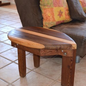 Surfboard Shaped Solid Wood Coffee Table | Forever Redwood