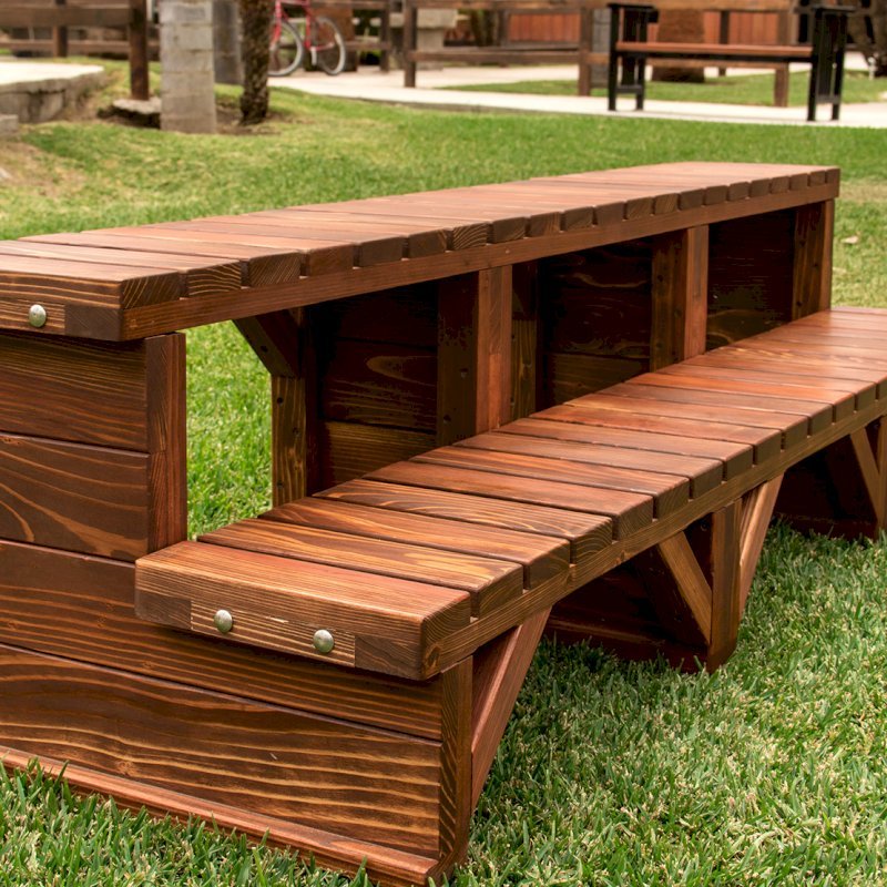 Wooden Spa Step (Options: 72" x 22" x 18H", California Redwood, No Engraving, Coffee-Stain Premium Sealant). Wooden Spa Step (Options: 72" x 22" x 18H", California Redwood, No Engraving, Coffee-Stain Premium Sealant).