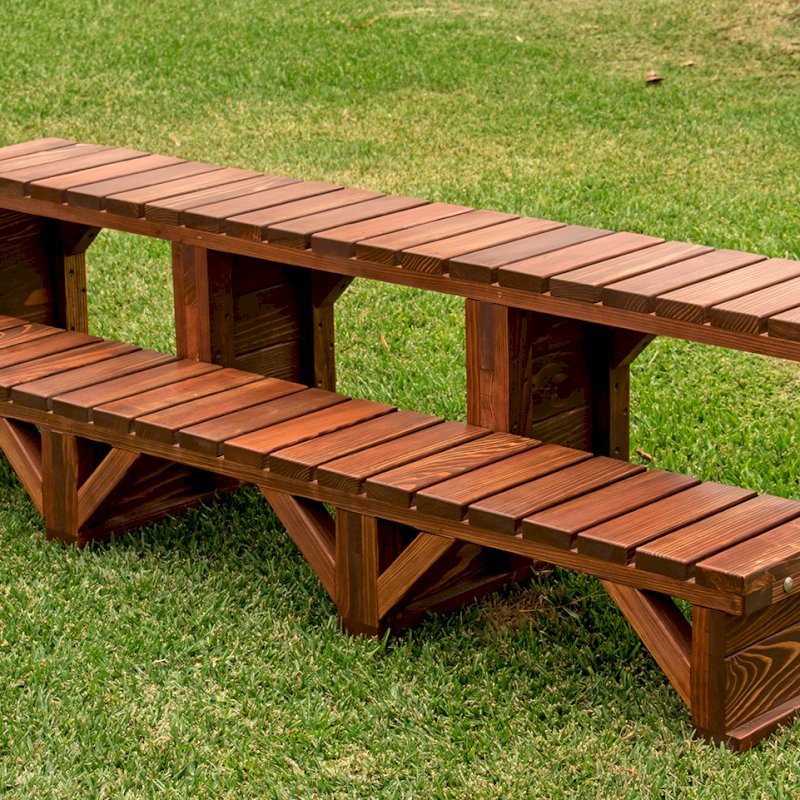 Wooden Spa Step (Options: 72" x 22" x 18H", California Redwood, No Engraving, Coffee-Stain Premium Sealant). Wooden Spa Step (Options: 72" x 22" x 18H", California Redwood, No Engraving, Coffee-Stain Premium Sealant).