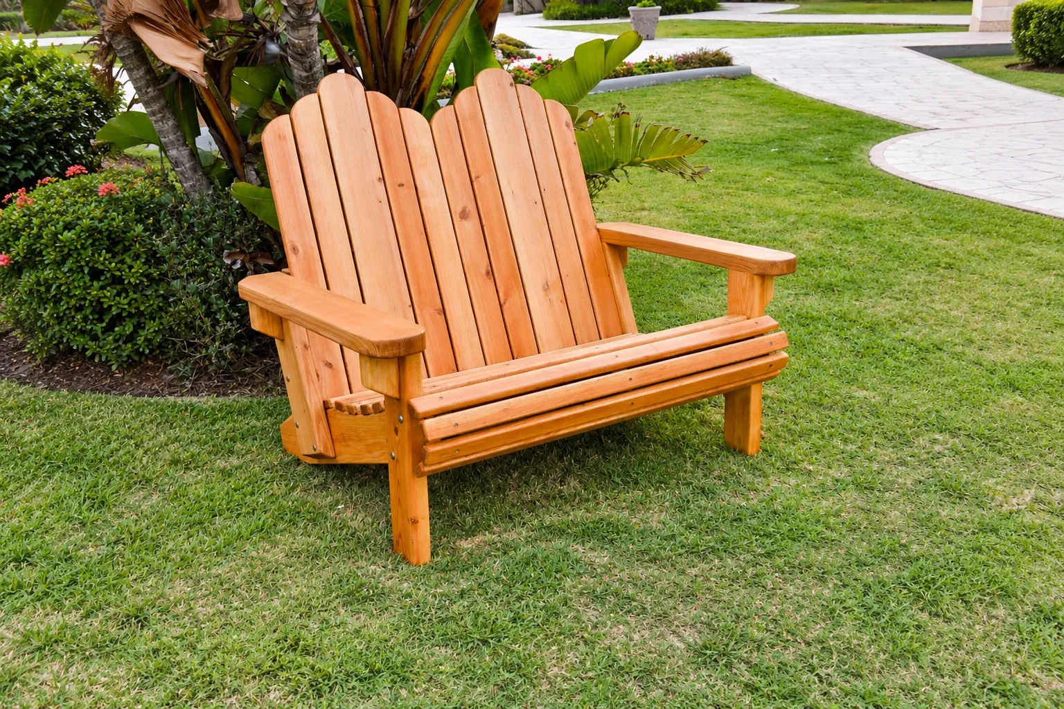 Adirondack Wooden Loveseat