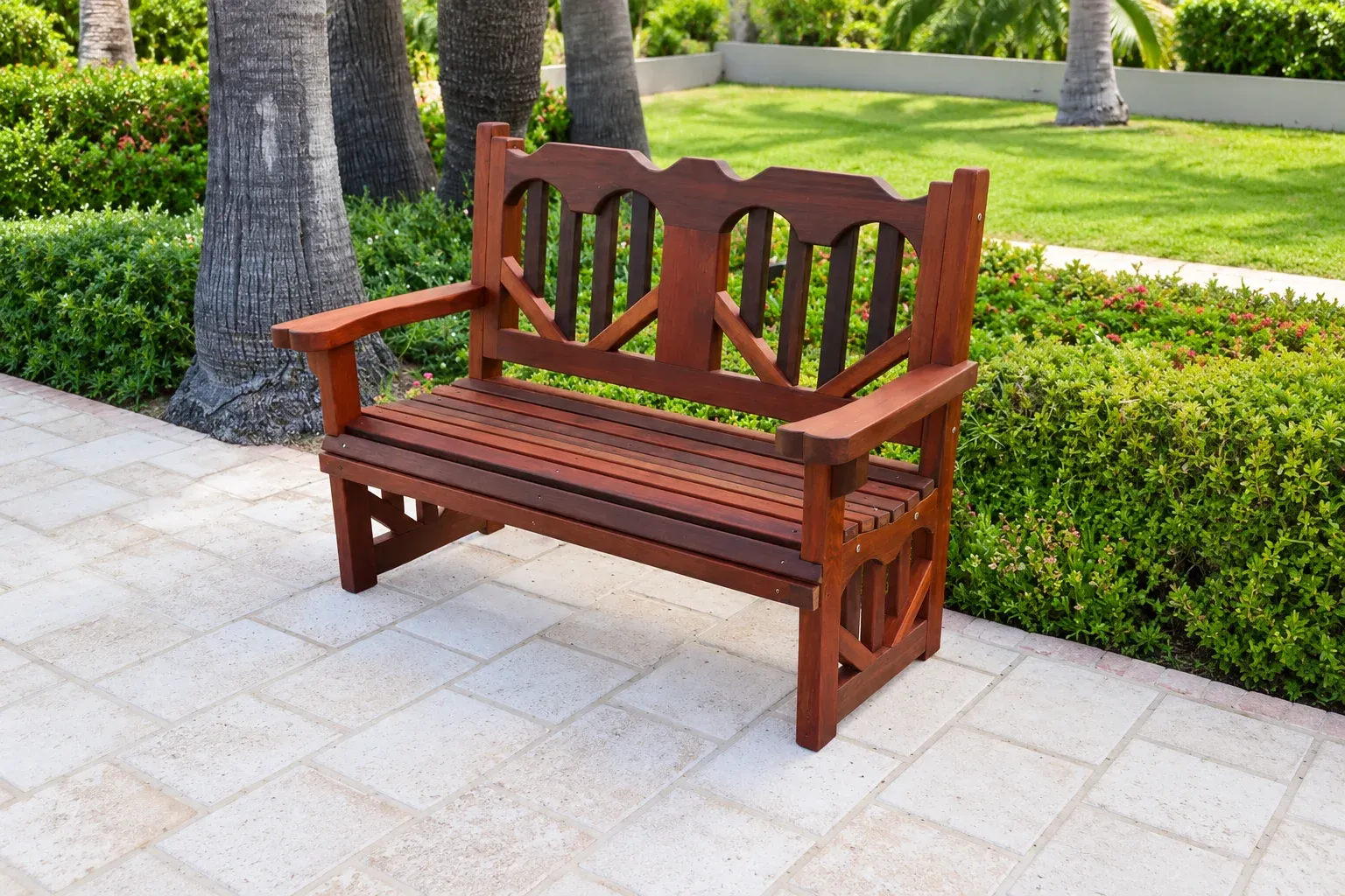 Heart Redwood Bench