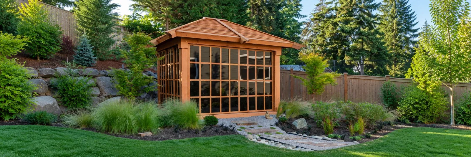 Sun Gazebo with Sliding Doors