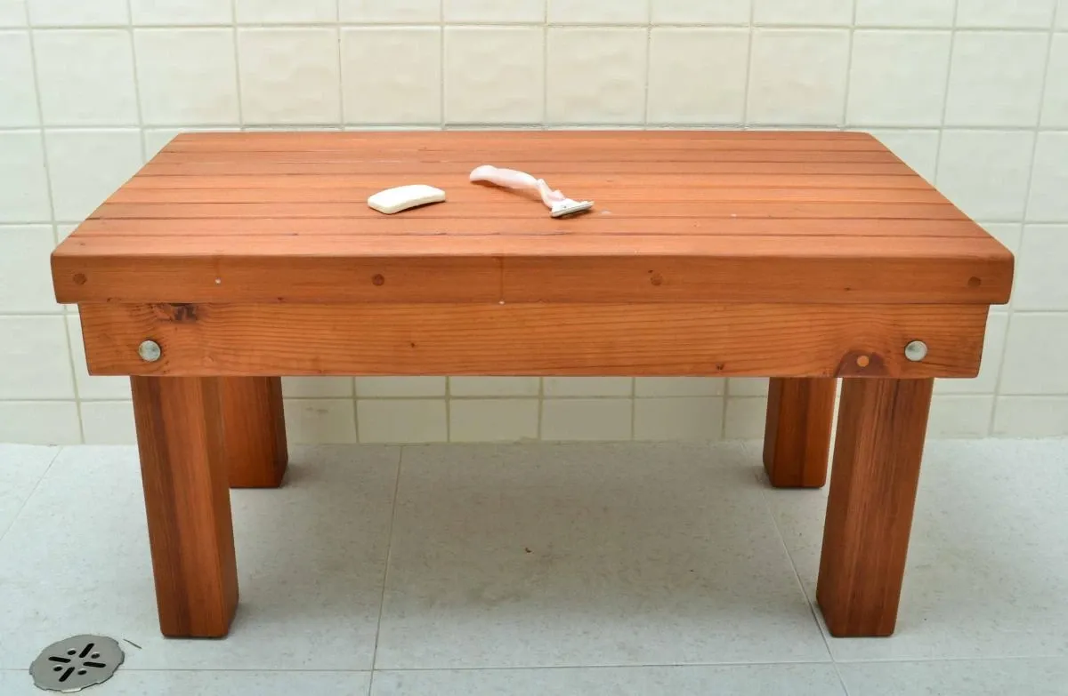 Patio Wood Shower Bench