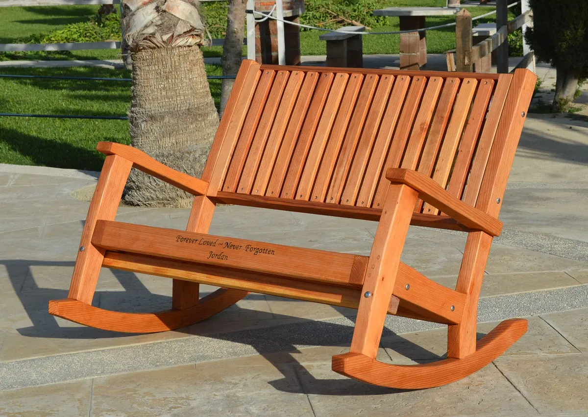 Ruth Redwood Rocking Bench