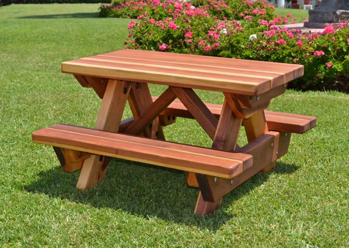Toddler Wooden Rectangular Picnic Table