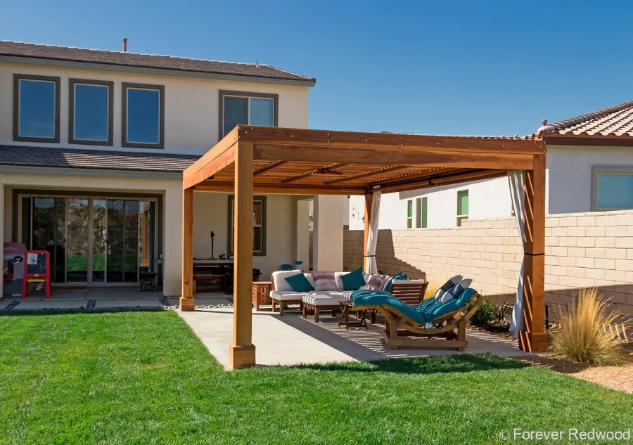 Modern Fat Timber Pergola