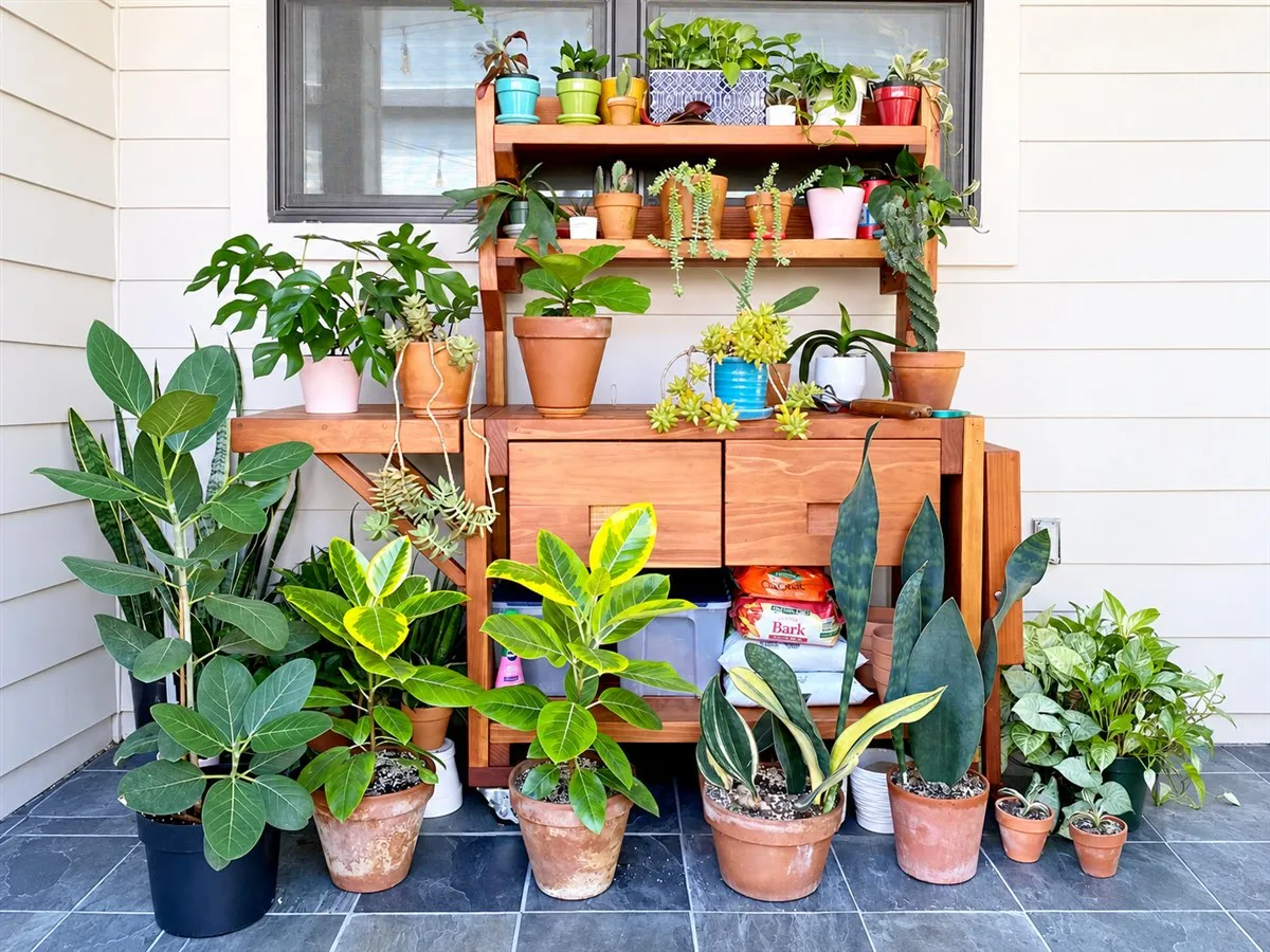 Eli's Redwood Potting Bench