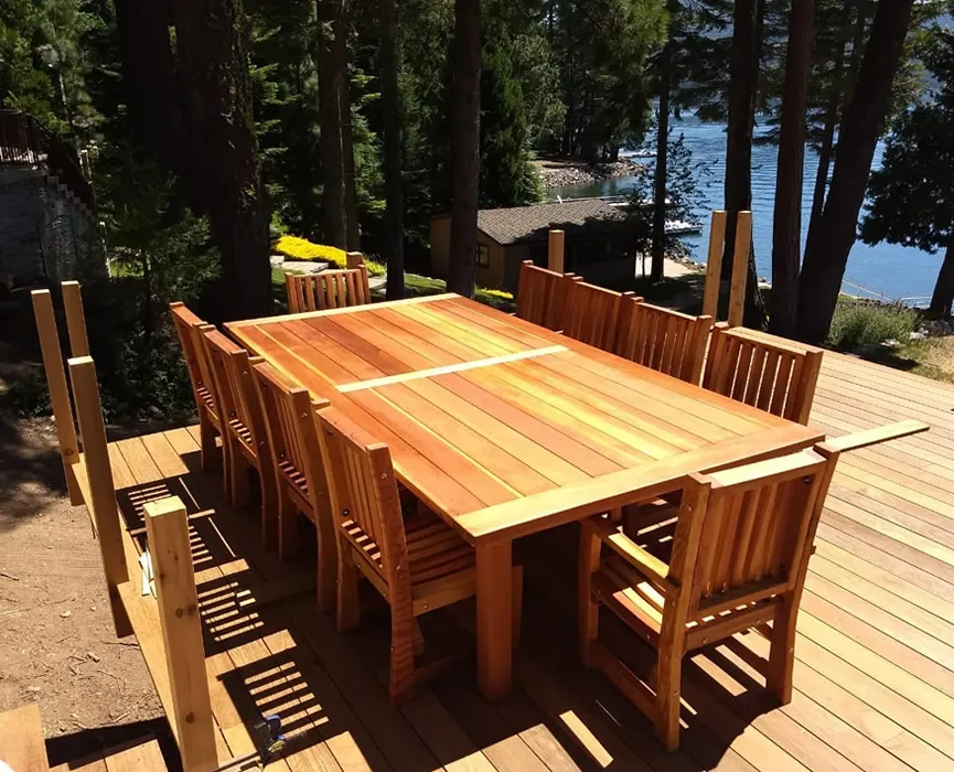 Tables at the home of Jim S, Lake Almior, CA