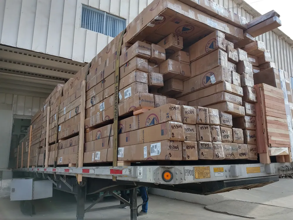 A tractor trailer loaded with Forever Redwood orders