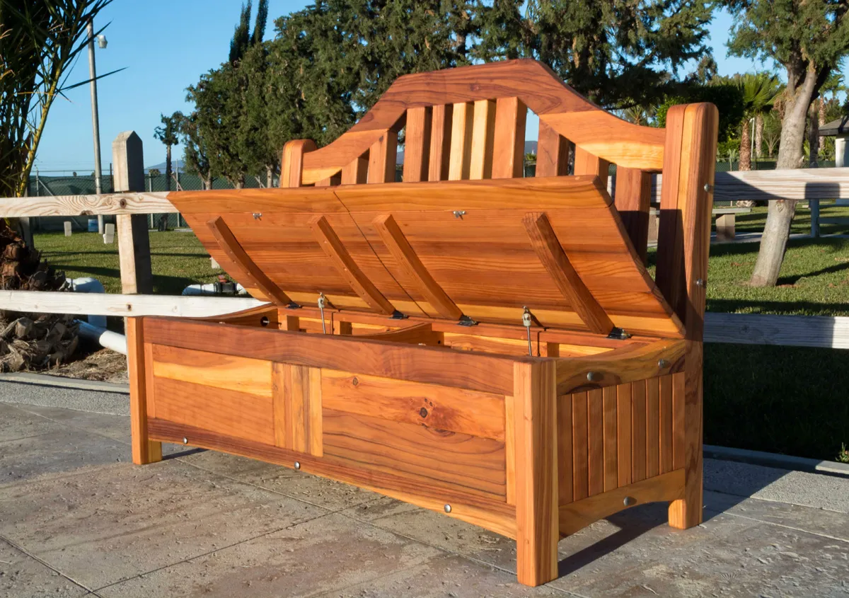 Alan's Redwood Storage Bench